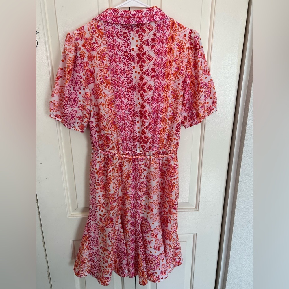 Emma & Michele Floral Print Tie Waist V-neck Dress Size Small - Picture 5 of 11